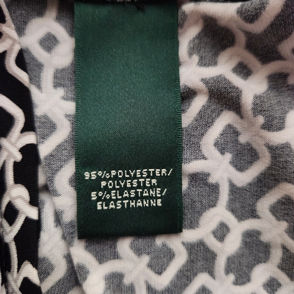 LAUREN by RALPH LAUREN black dress with white chain link pattern size 6 - Picture 10 of 10